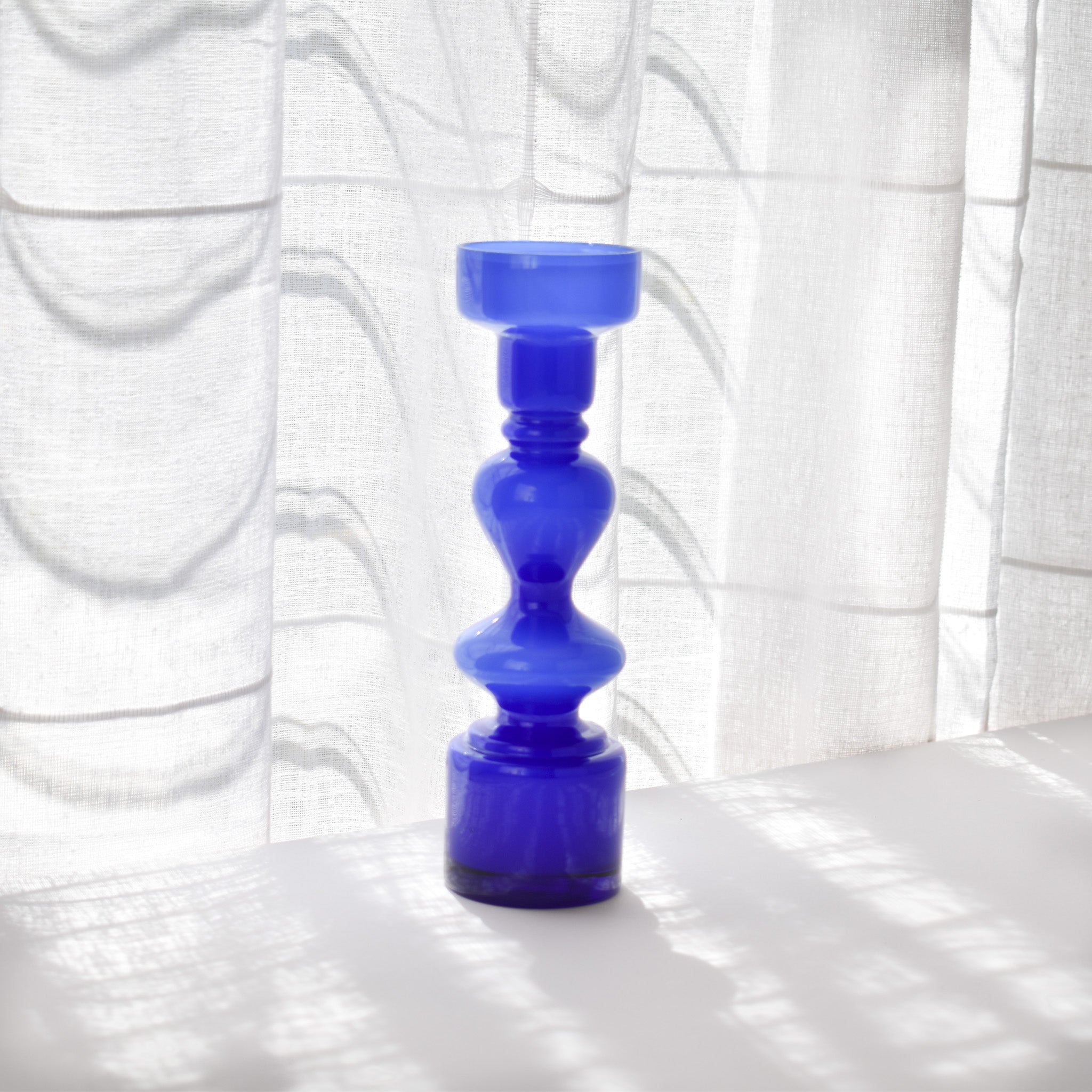 Cobalt Blue Hooped Vase
