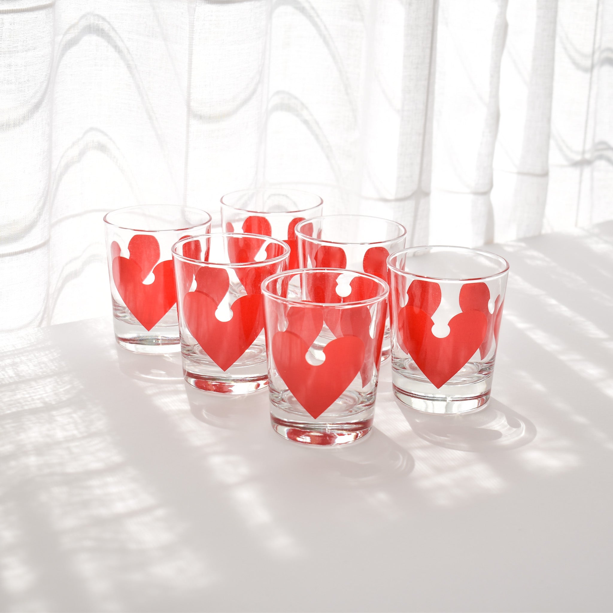 Puzzled Heart Cocktail Glasses