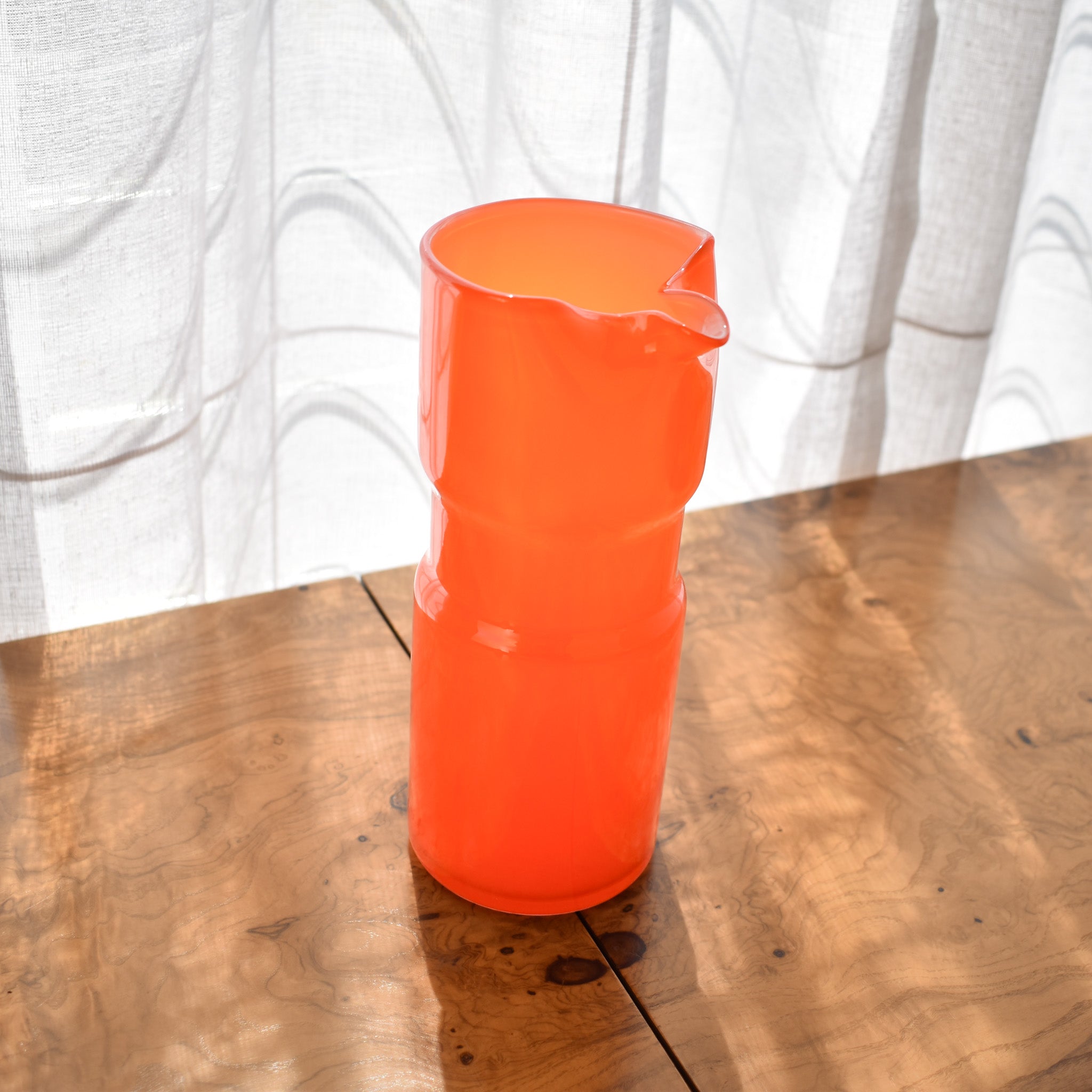 Orange Glass Tube Pitcher