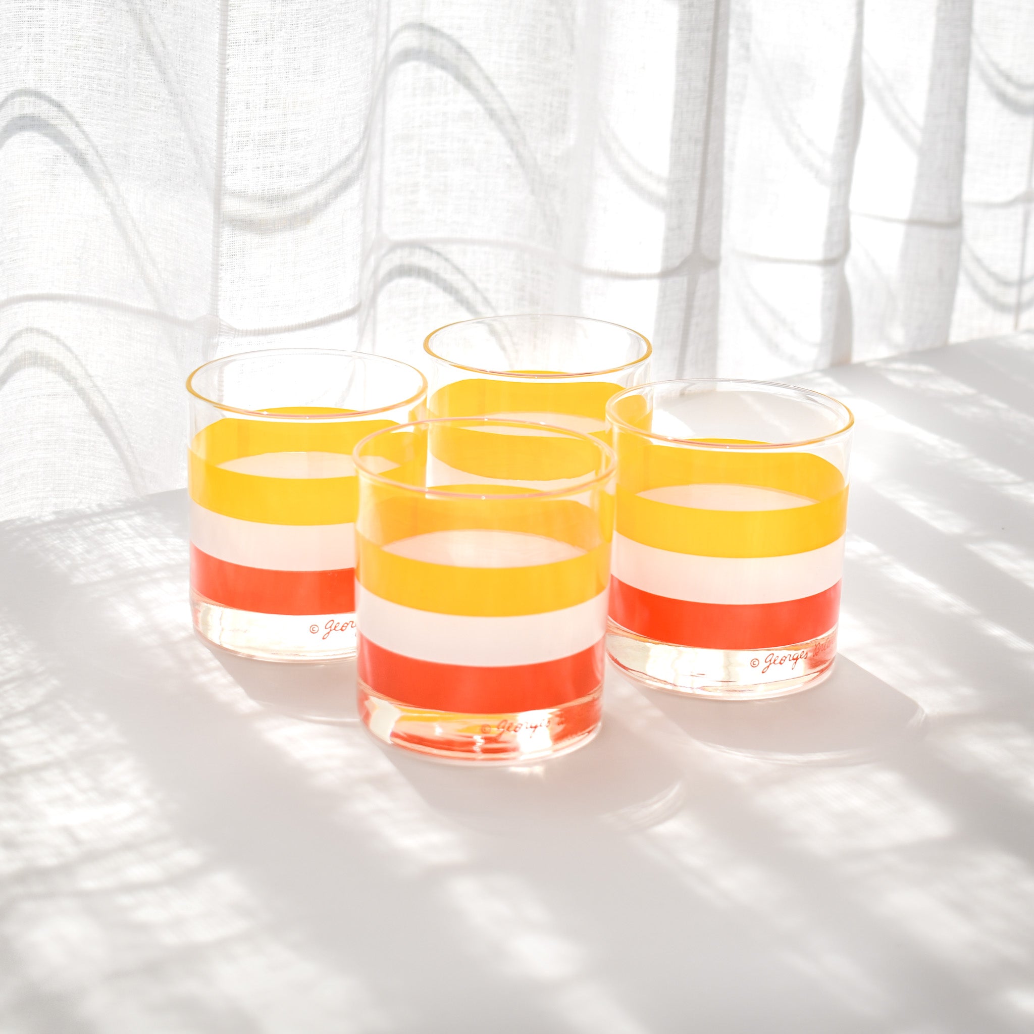 Georges Briard Cabana Striped Cocktail Glasses