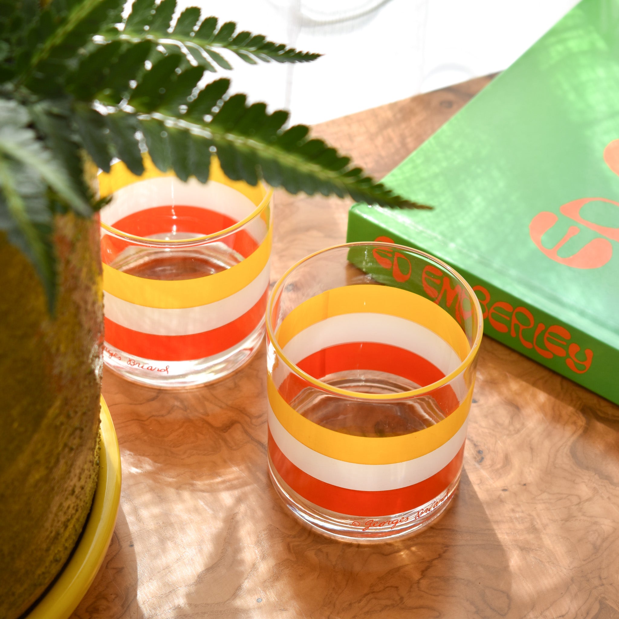 Georges Briard Cabana Striped Cocktail Glasses