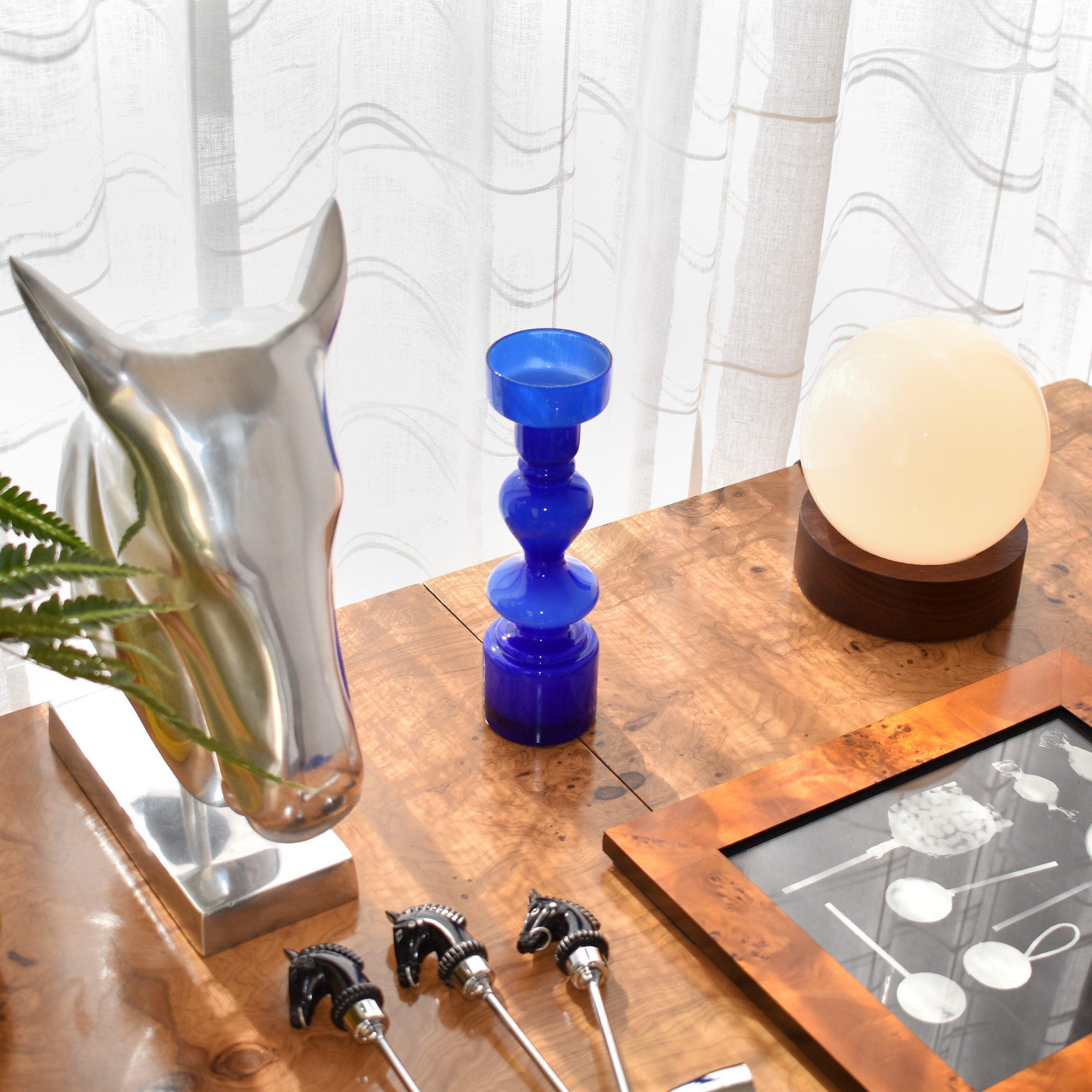 Cobalt Blue Hooped Vase